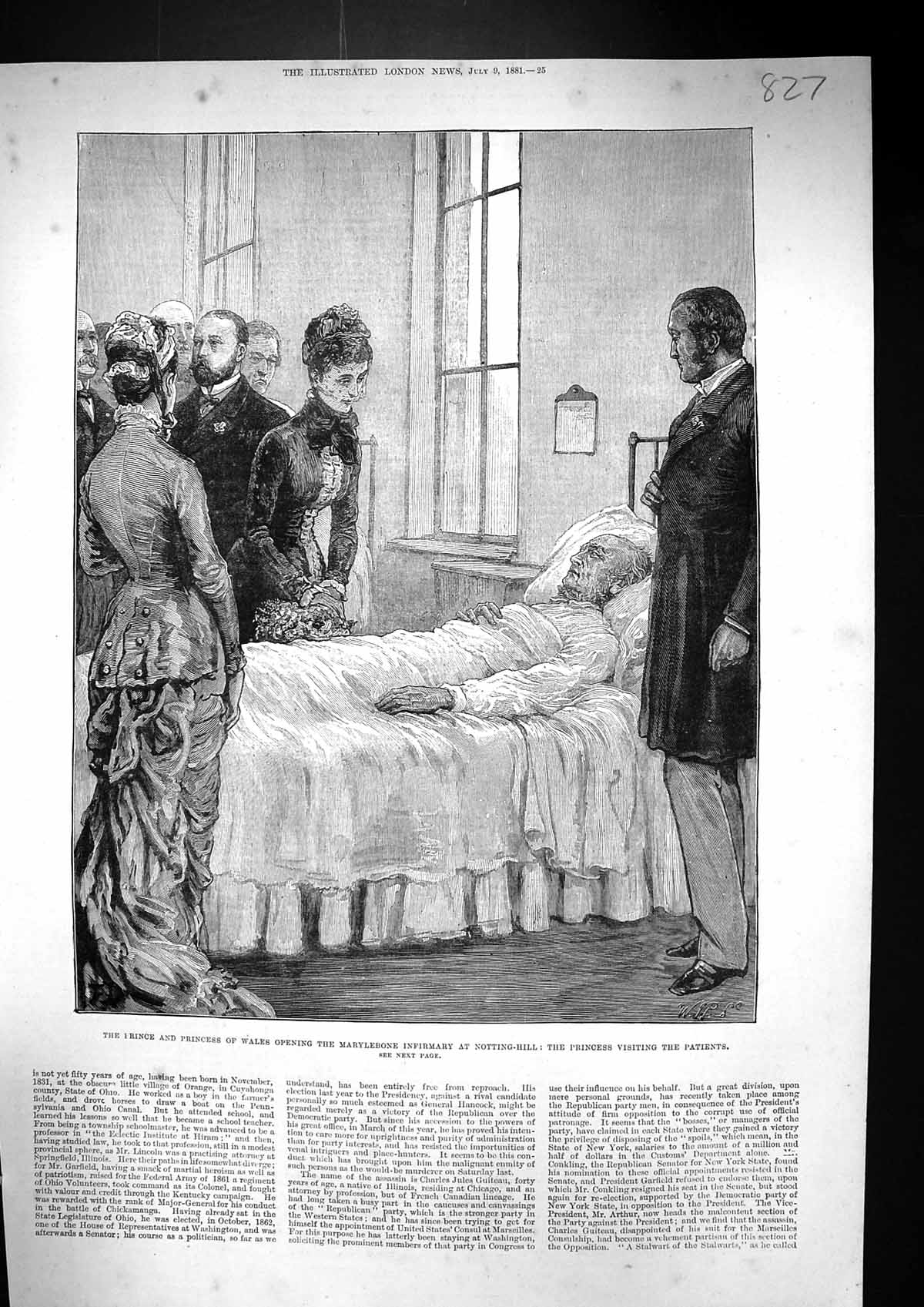 Old 1881 Prince Princess Wales Marylebone Infirmary Notting-Hill Hosp Victorian