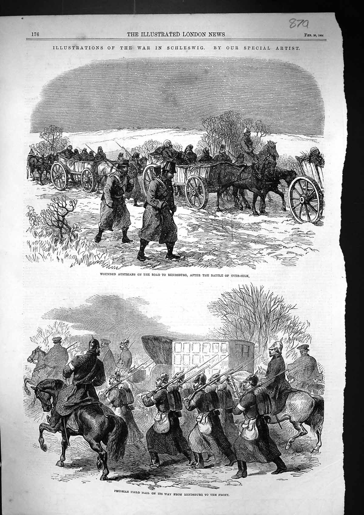 Old 1864 War Schleswig Wounded Austrians Rendsburg Battle Over-Selk F Victorian