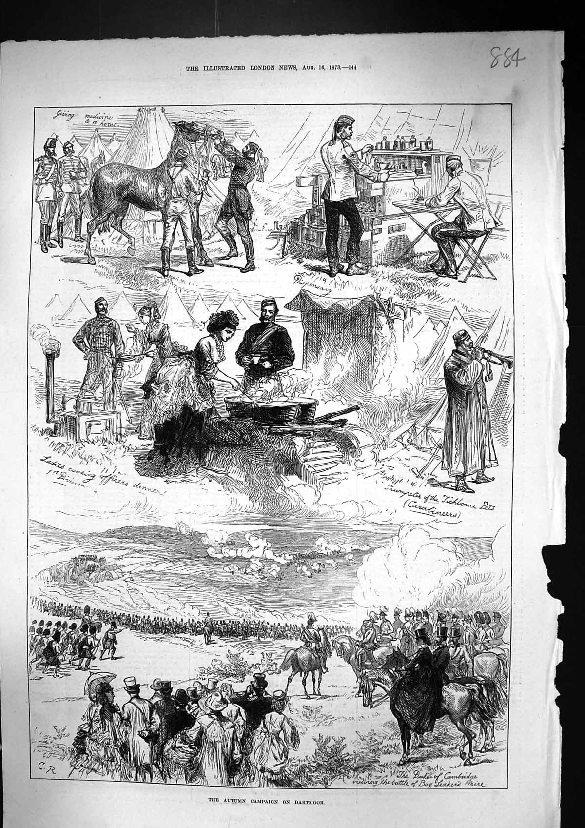 Old 1873 Autumn Campaign Dartmoor Duke Cambridge Battle Bog Leaker Wa Victorian