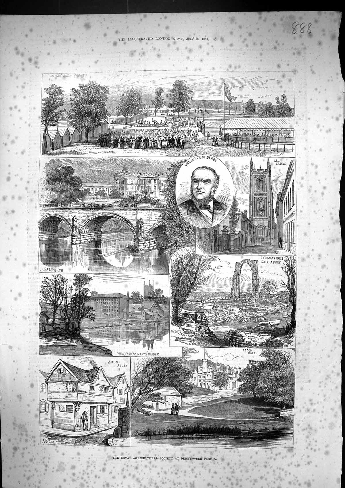 Old 1881 Mayor Derby Dale Abbey Haddon Hall Chatsworth All Saints Chu Victorian
