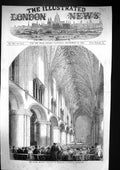 Antique Old Print 1852 Grand Musical Festival Hereford Cathedral Architecture