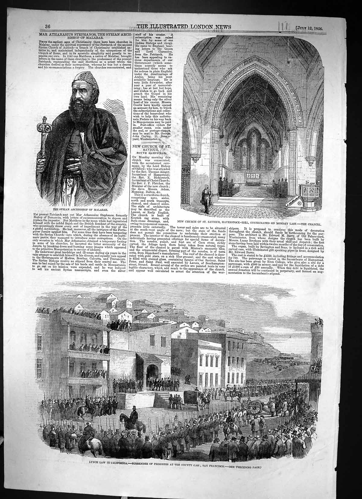 Old 1856 Syrian Archbishop Malabar Church Savious Haverstock Lynch La Victorian