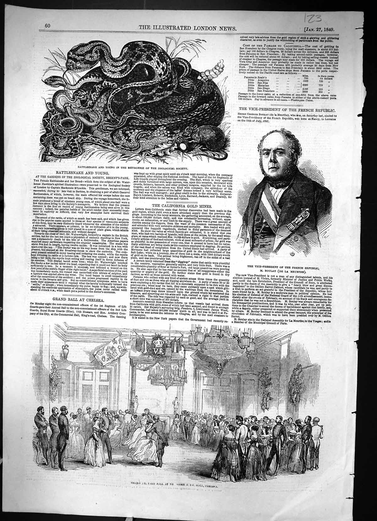 Old 1849 Boulay French Republic Military Ball Chelsea Rattlesnake Zoo Victorian