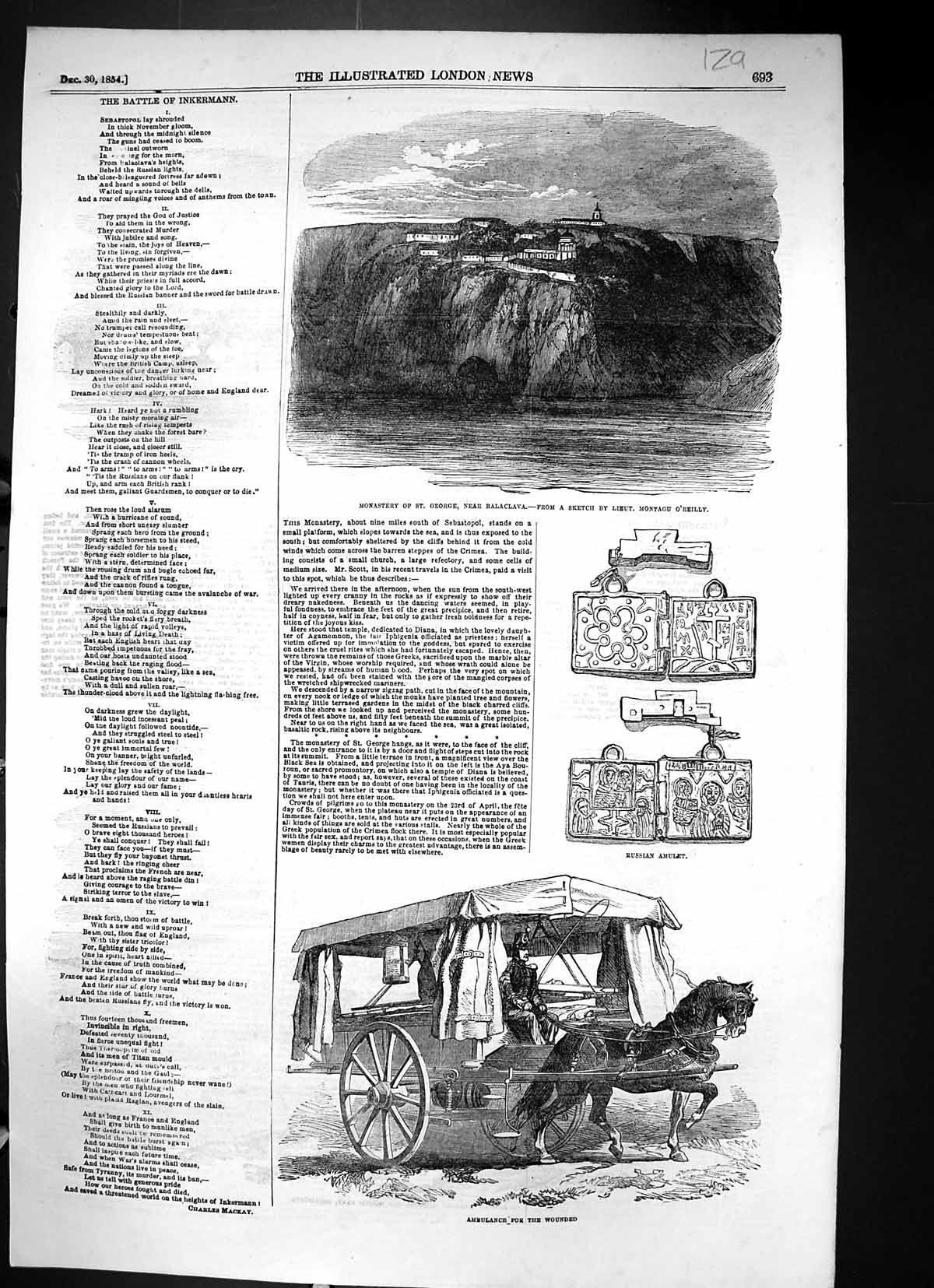 Old 1854 Monastery St. George Balaclava Ambulance Waggon War Russian Victorian