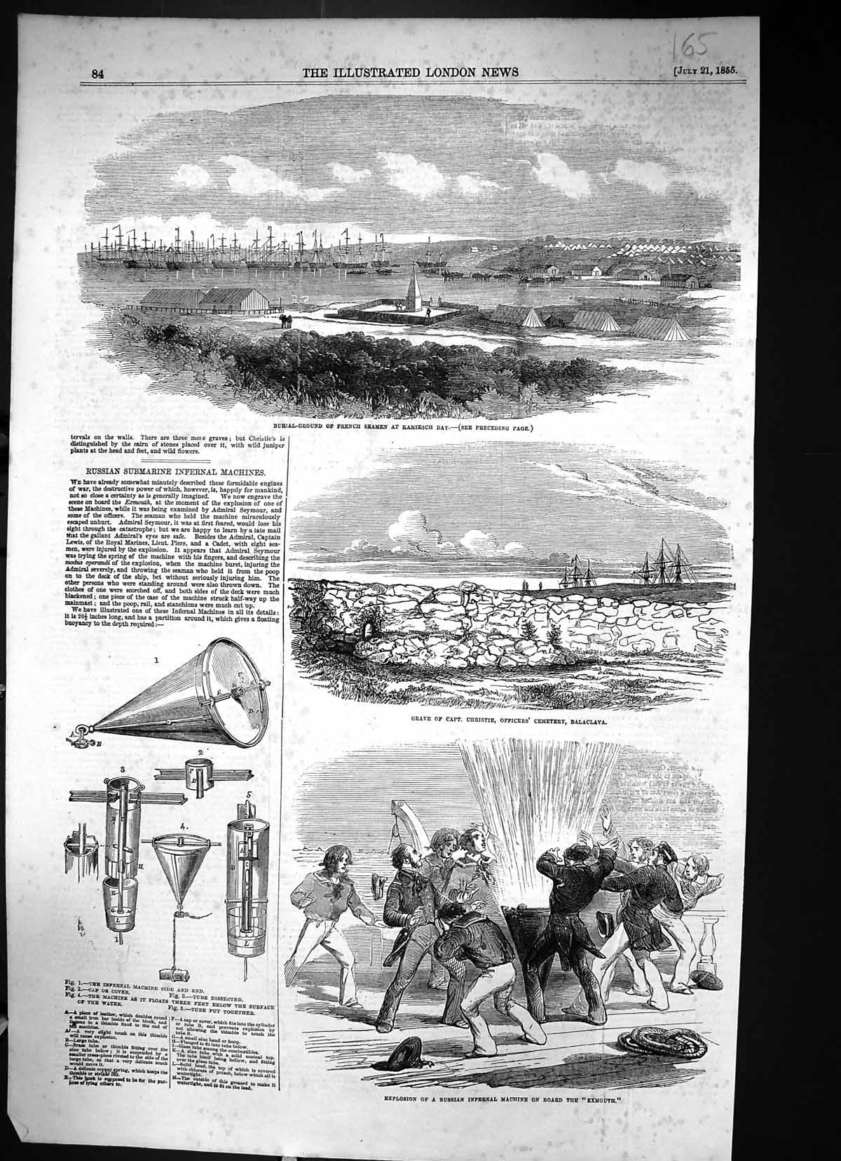 Old 1855 Burial Ground French Seamen Kamiesch Christie Balaclava Exmo Victorian