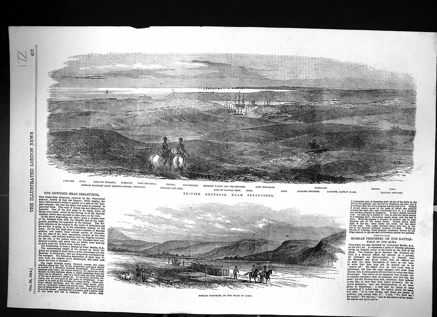 Old 1854 Russian Prisoners Alma Sebastopol Fort Nicholas Severnia Lun Victorian