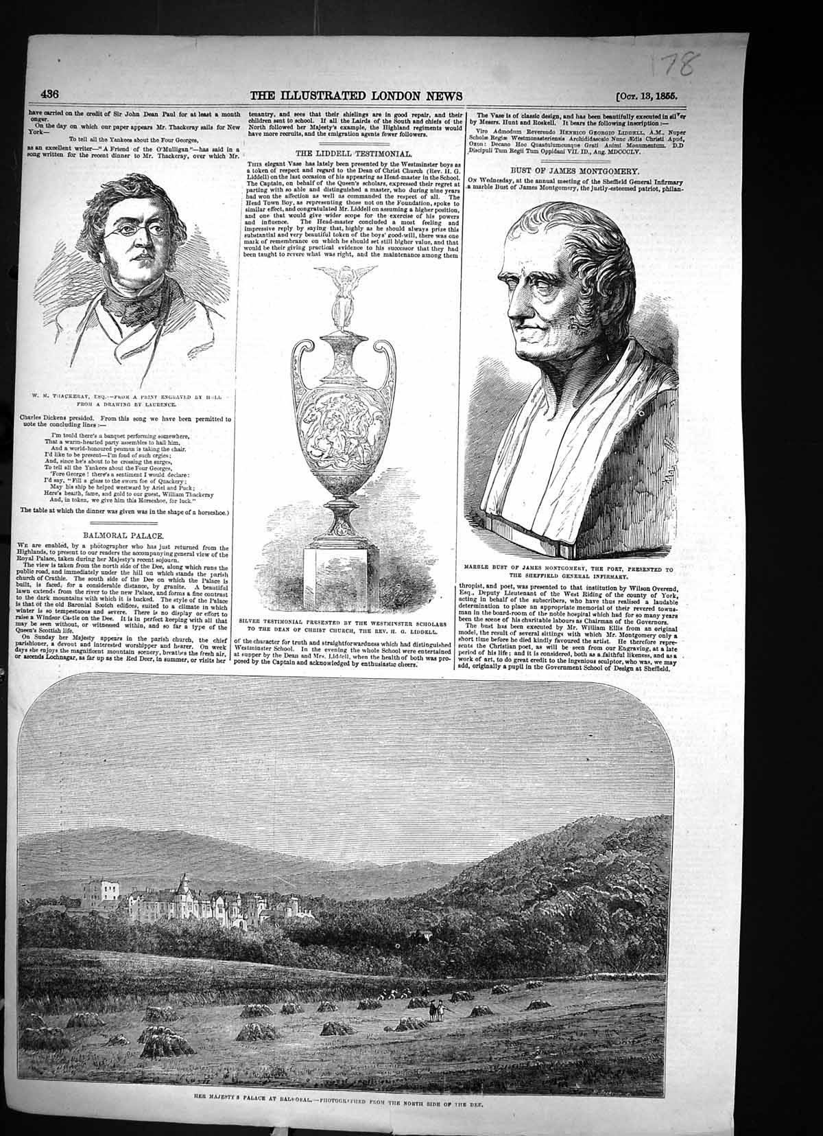 Old 1855 Queen Palace Balmoral Scotland Marble Bust Montgomery Thacke Victorian