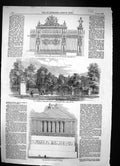 Antique Print 1858 Entrance Gate Hyde Park London Sepulchre Mausolus Budrum