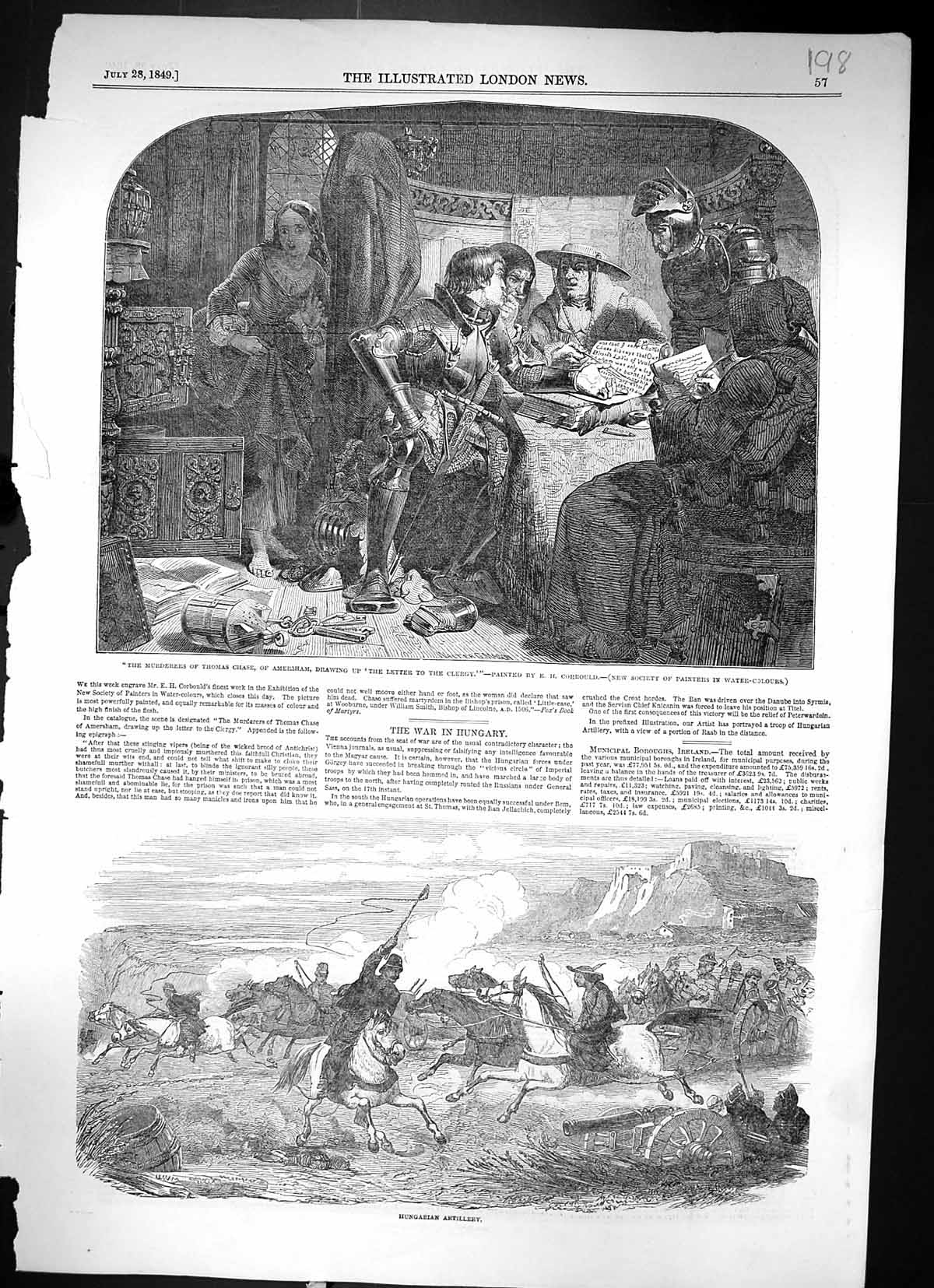 Old 1849 Murderers Thomas Chase Amersham Letter Clergy Hungarian Arti Victorian