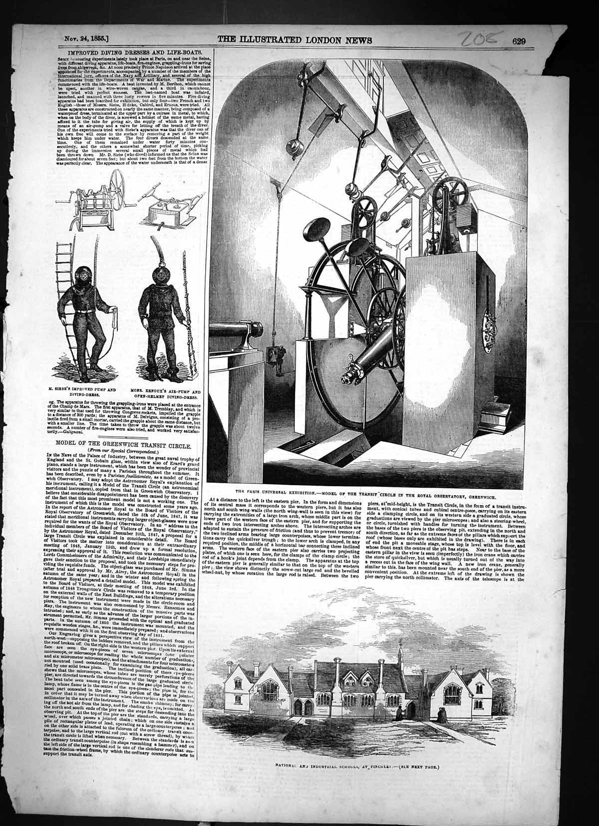 Old 1855 Siebe Ernoux School Finchley Model Transit Circle Observator Victorian