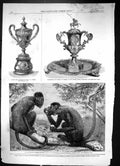 Old 1863 Red Howling Monkeys Mycetes Ursinus Silver Vase Grant Major Victorian