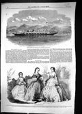Old 1860 Steam Gondola Coniston Lake Lancashire Paris Ladies Fashion Victorian