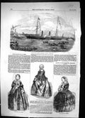 Old 1854 Paris Ladies Fashion Launch Australian Steam Ship Pacific Mi Victorian