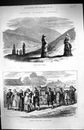 Old 1875 Chinese Funeral Customs Ming Tomb Nanking Women Procession G Victorian
