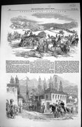 Old Print 1854 Balaclava War Siers Lord Raglan Headquarters Camel Ship H 19th