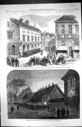 Old Print 1864 Danish Troops Mint Altona Siers War Federal Principal Gua 19th