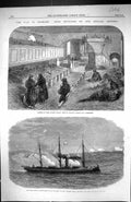 Antique Print 1864 War Denmark Duppel Church Prussian Siers Rolf Krake Ship