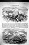 Old 1858 Crater Mount Etna Cone English House Earthquake Mountain Ita Victorian