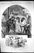 Old 1857 Indian People Carriage Going Shopping Morning Drive Transpor Victorian