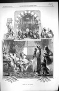 Original Old Antique Print 1857 Bosphorus Lights Harem Ladies 19th