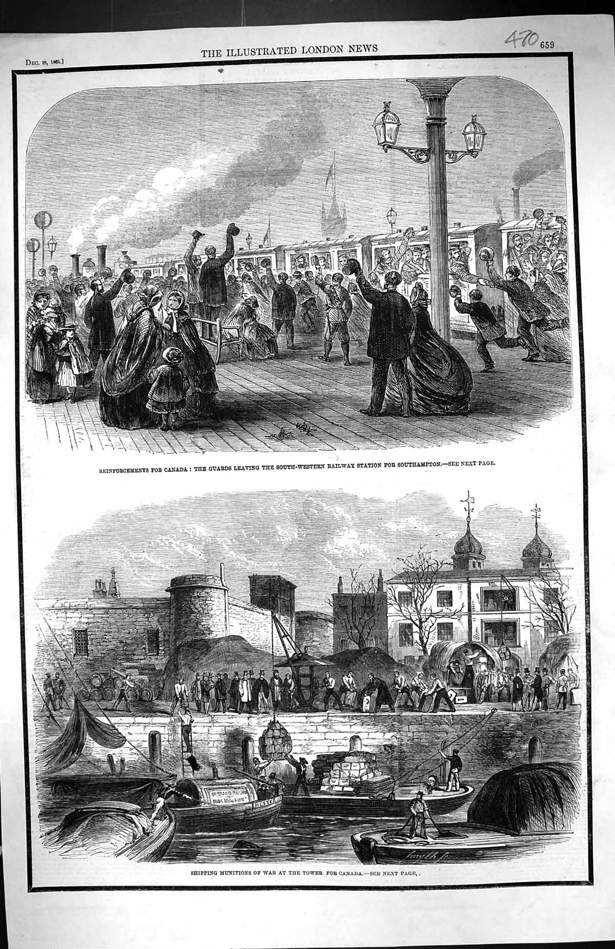 Old 1861 Shipping Munitions War Tower London Canada Guards Railway St Victorian
