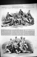 Old Antique Print 1867 Oxford Cambridge University Boatrace Portrait Crew 19th