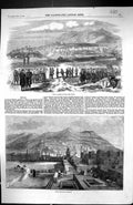 Antique Print 1860 View Tetuan Great Square Morocco Africa Mountains Siers 19th