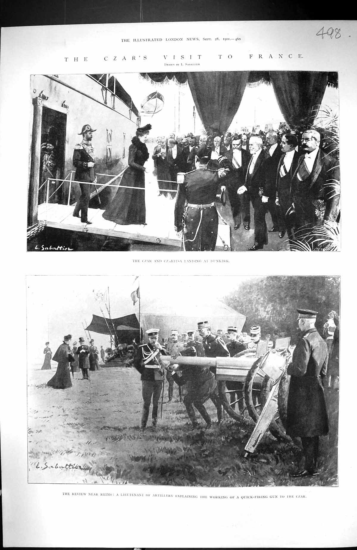 Old 1901 Czar Visit France Dunkirk Reima Artillery Quick-Firing Gun P Victorian
