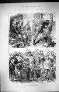 Old 1881 Scottish Volunteers Edinburgh Hunting Rabbits Skirmishing Pr Victorian