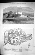 Old 1874 Plan Fort Isle St. Marguerite Cannes France Barracks Storeke Victorian