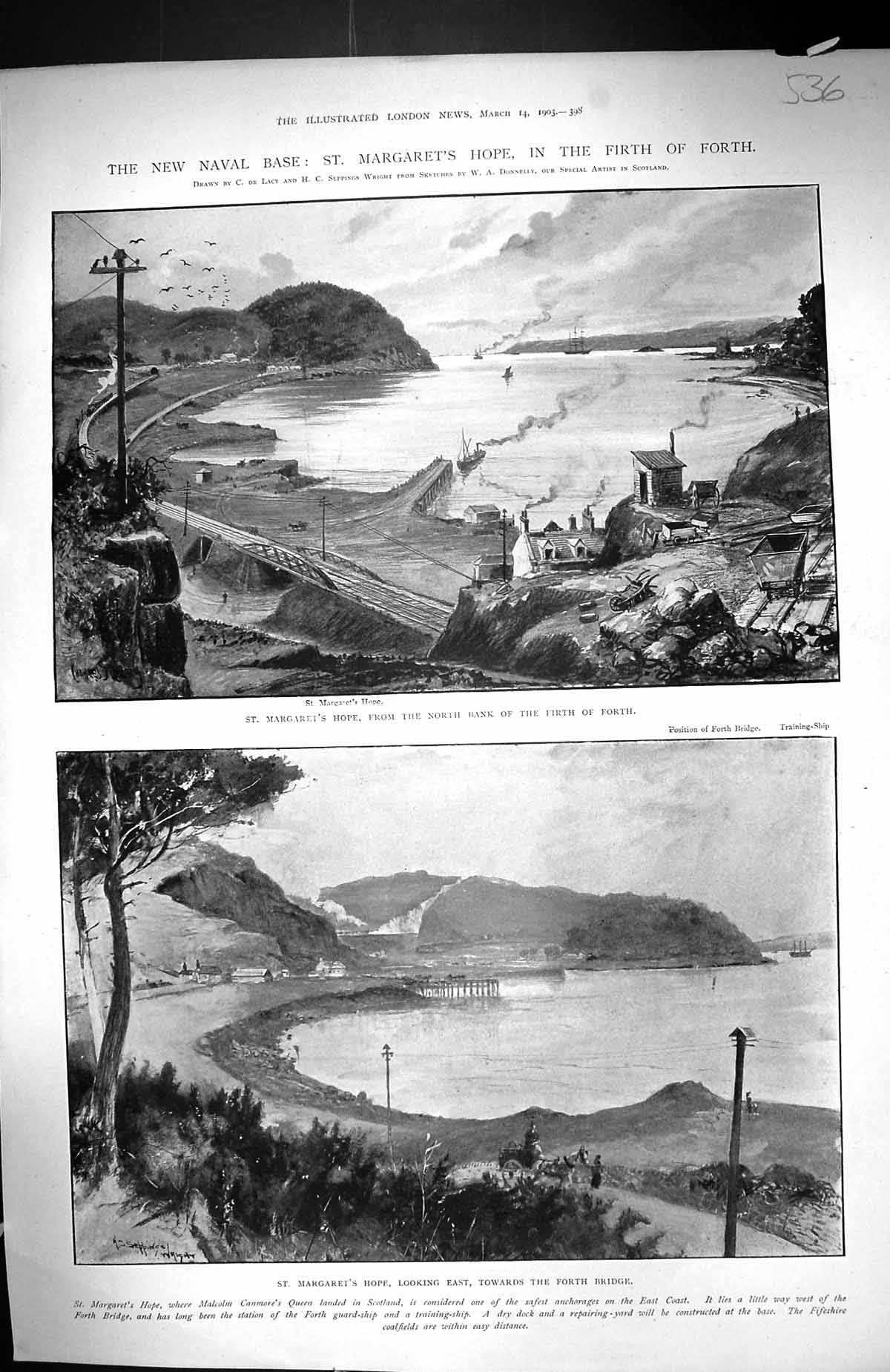 Old 1903 Naval Base St. Margaret'S Hope Firth Forth Railway Bridge Tr 20th
