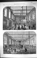 Old 1862 England Schools Christ'S Hospital Grammar Dormitory Bedroom Victorian