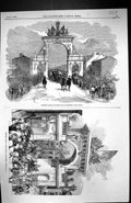 Old 1857 Triumphal Arch Albert Bridge Manchester Stretford Procession Victorian