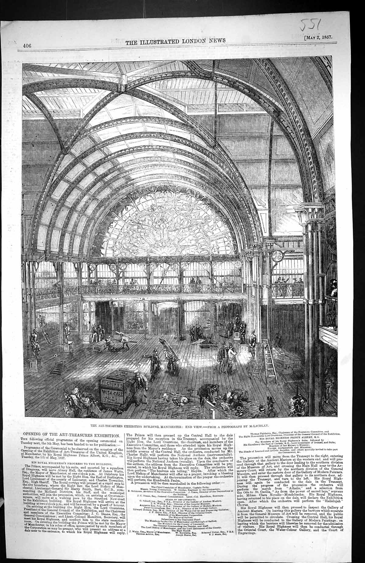 Old *6018 1857 Art-Treasures Exhibition Building Manchester Architect