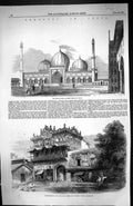 Old 1857 India Jumma Musjid Great Mosque Delhi House Lahore Gate Arch Victorian