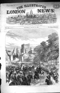 Original Old Antique Print 1867 Queen Visit Scottish Borders Kelso Procession