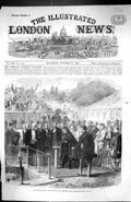 Old Antique Print 1866 Queen Opening Sluice Aberdeen Waterworks Scotland 19th