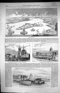 Old 1856 St. Petersburg Ships Sennaia Ploschad Market Kazan Cathedral Victorian