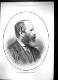 Original Old Antique Print 1882 Portrait Mr. George Edmund Street Architect