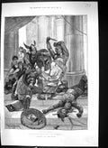 Antique Print 1889 Canton Woodville Fine Art Scene Cleopatra Battle Brennus