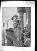 Old 1889 Canton Woodville Fine Art Look-Out Cleopatra Scene Men Spear Victorian