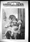 Antique Old Print 1889 Grandad Little Girl Carl Gebhardt Hanfstaengi Munich