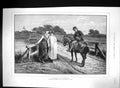 Original Old Antique Print 1883 Post Boy Horse Mail Young Women Morris 19th