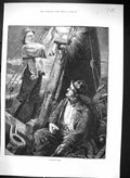 Old 1883 Cheering Glean Fishermen Boat Fishing Light Davidson Knowles Victorian