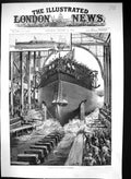 Antique Print 1884 Scene Launch Ship H.M.S Rodney Chatham Overend Fine Art 19th