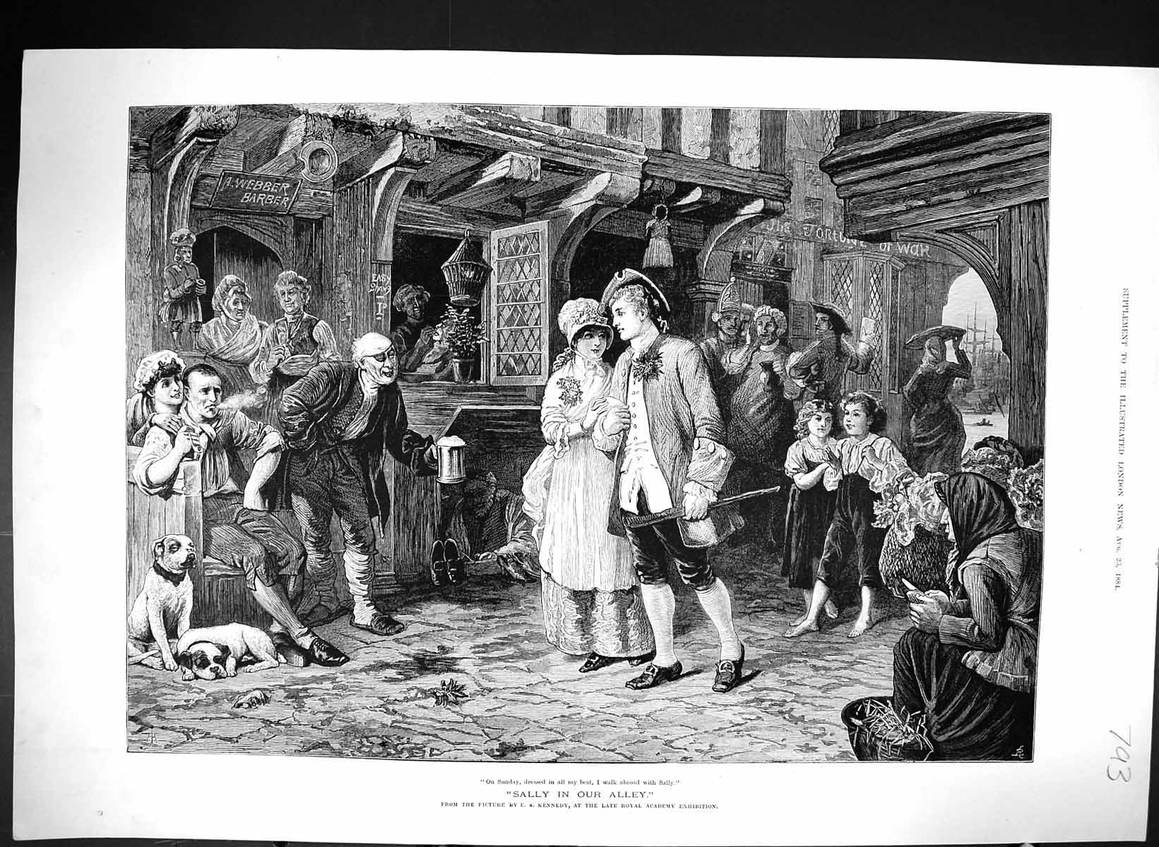 Old 1884 Sally Alley Romance Public House Kennedy Fine Art Royal Acad Victorian