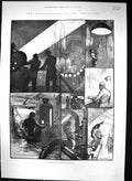 Old 1884 Behind Scenes Fountains International Health Exhibition Mast Victorian