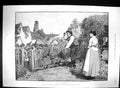 Original Old Antique Print 1889 Marching Siers Man Regiment Garden Scene Wollen