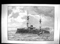 Original Old Antique Print 1889 Types French Navy Ship Amiral Baudin Wells 19th