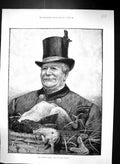 Antique Old Print 1884 Christmas Hamper Dead Turkey Man Percy Tarrant Taylor